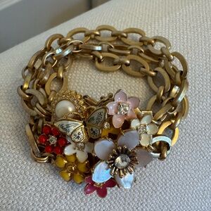 Juicy Couture Gold Floral and Butterfly Bracelet